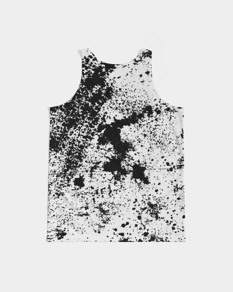 White and Black Tie Dye Men's Tank