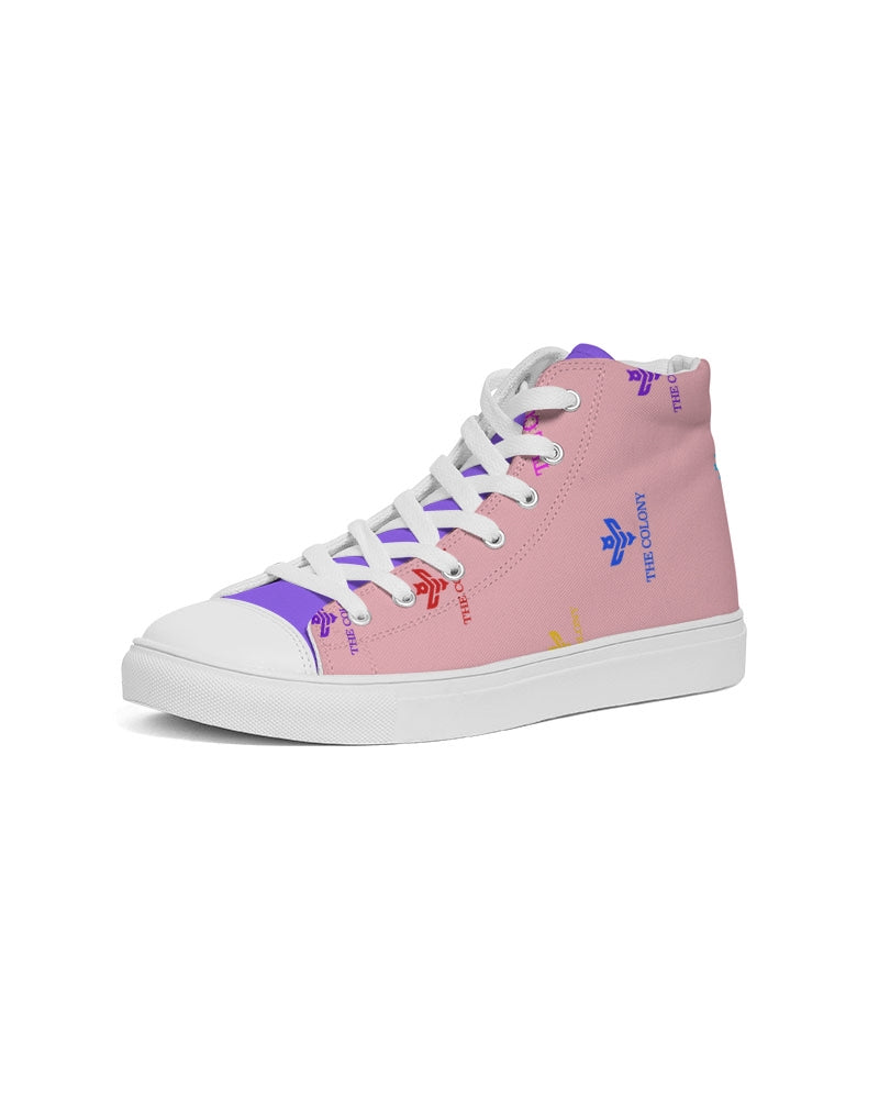 Pink Logo Men's Hightop Canvas Shoe