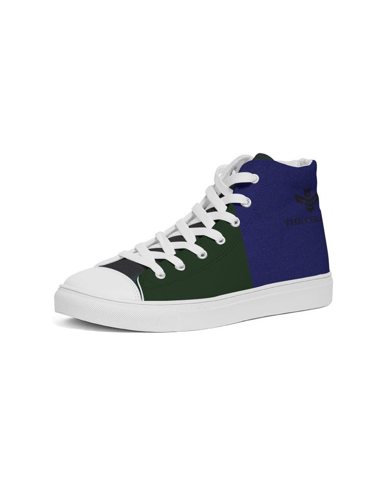 Water and Earth Plaid Men's Hightop Canvas Shoe