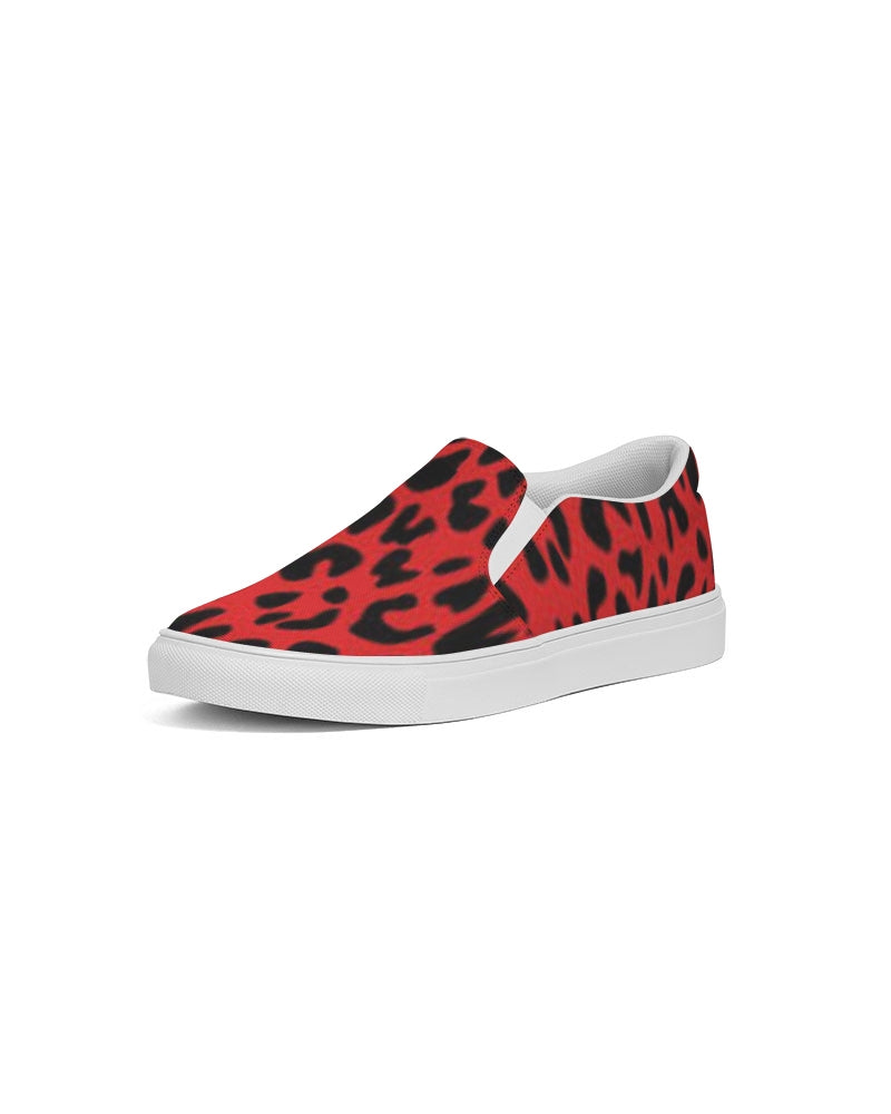 Red Leopard Men's Slip-On Canvas Shoe