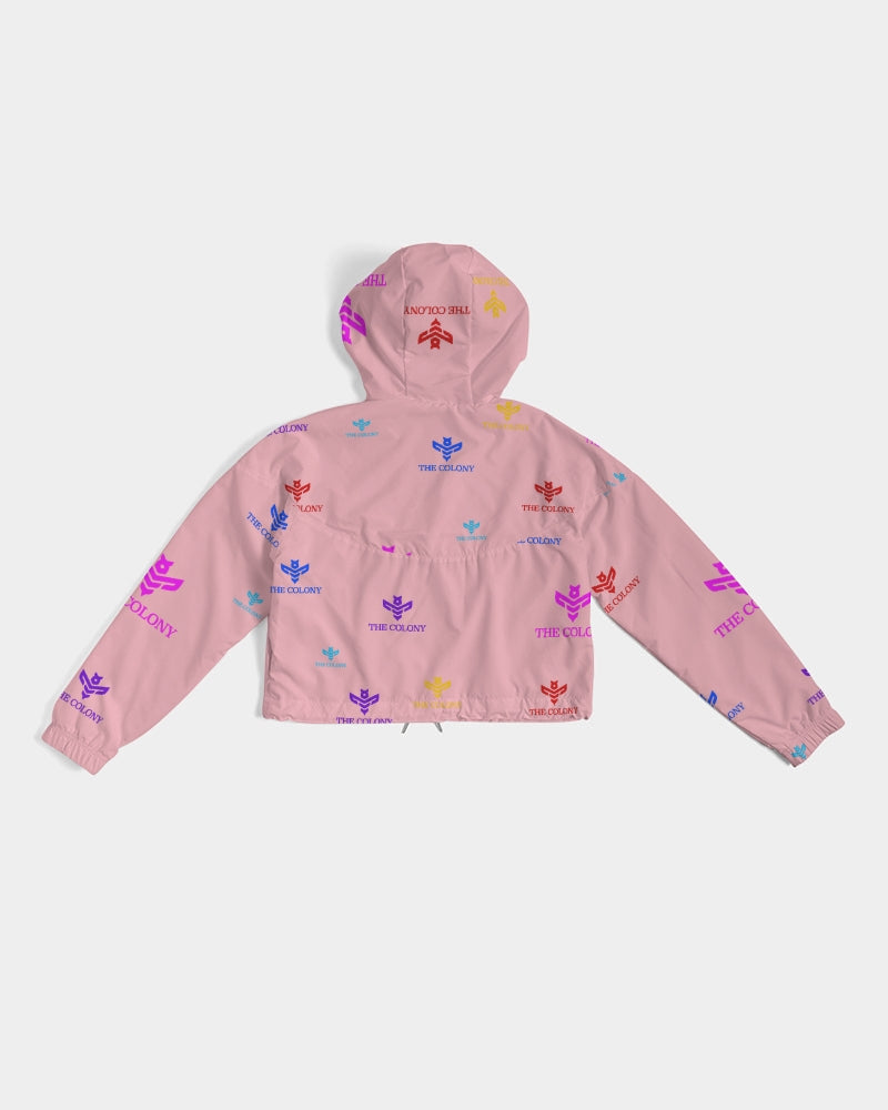 Pink Matter Logo Women's Cropped Windbreaker