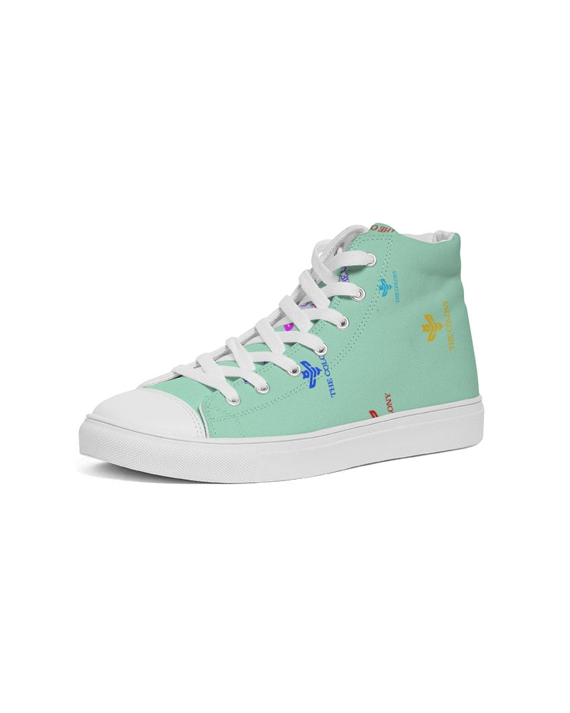 Mint Green Logo Women's Hightop Canvas Shoe