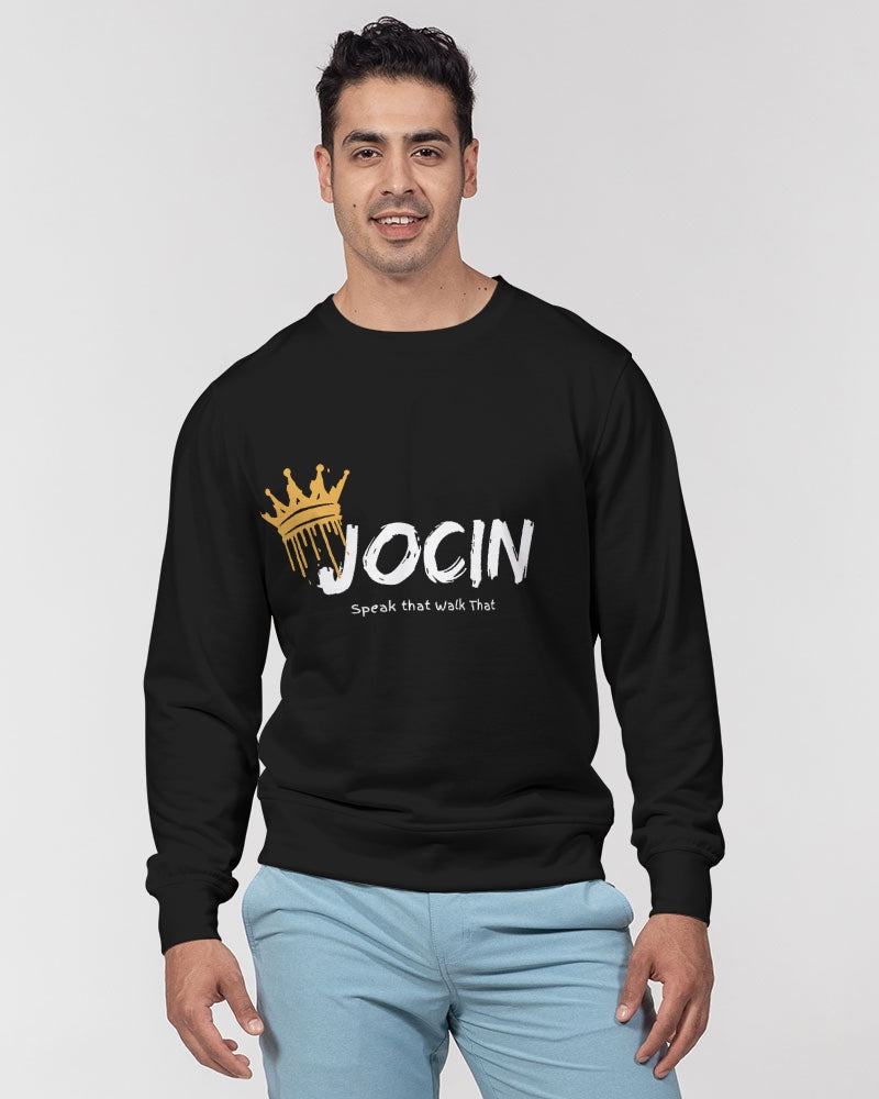 Jocin Men's All-Over Print Classic French Terry Crewneck Pullover
