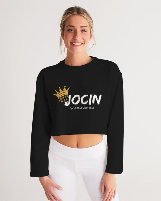 Jocin Women's All-Over Print Cropped Sweatshirt