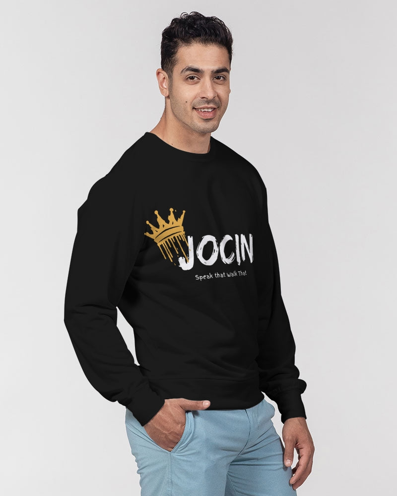 Jocin Men's All-Over Print Classic French Terry Crewneck Pullover