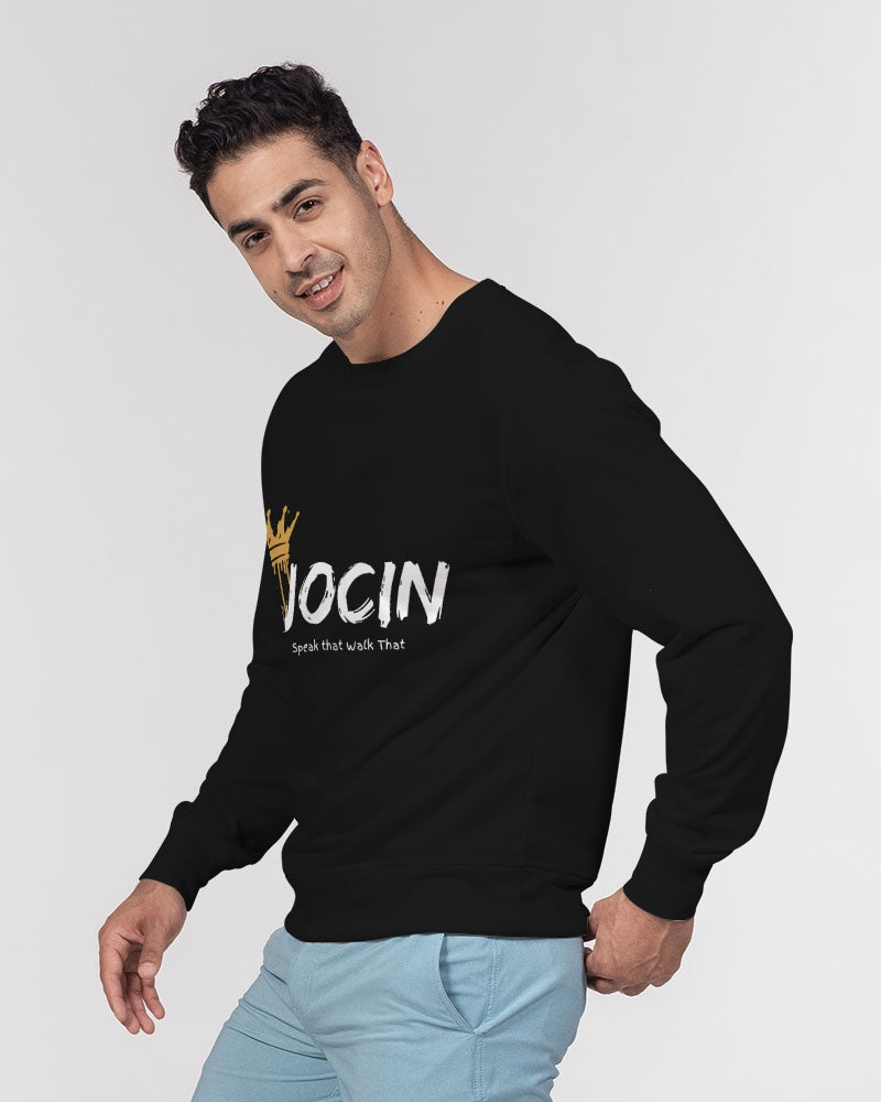 Jocin Men's All-Over Print Classic French Terry Crewneck Pullover