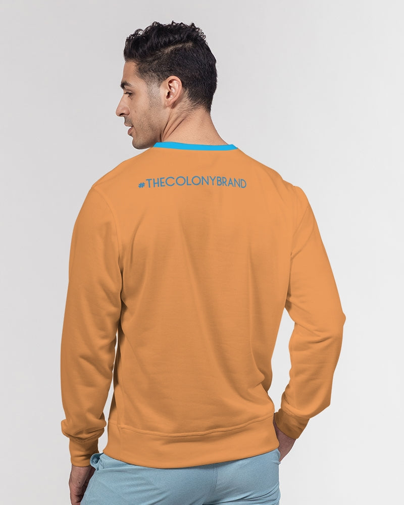 Pastel Orange Vibes Men's Classic French Terry Crewneck Pullover