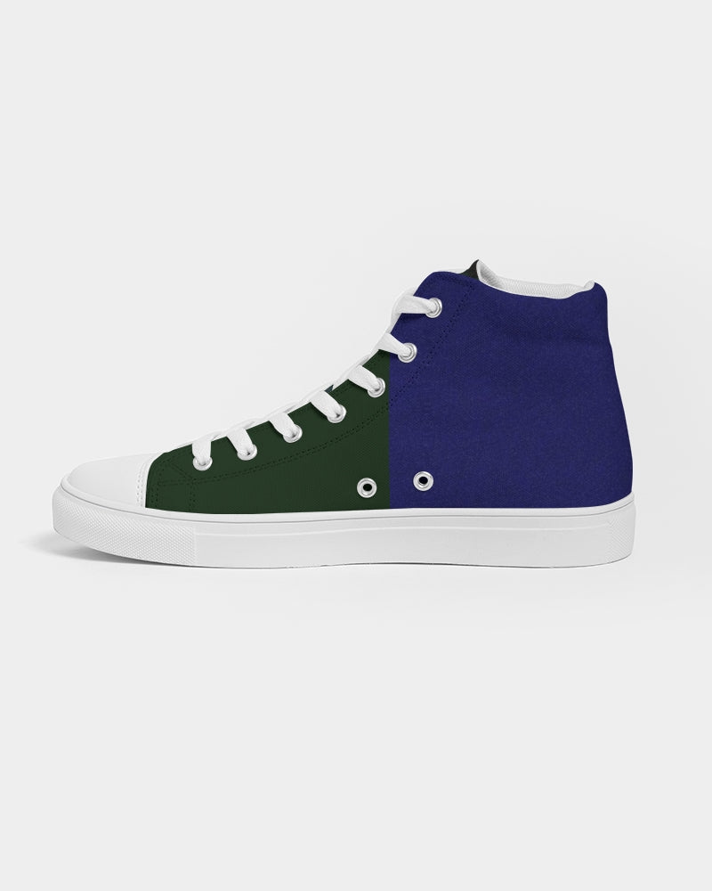 Water and Earth Plaid Men's Hightop Canvas Shoe