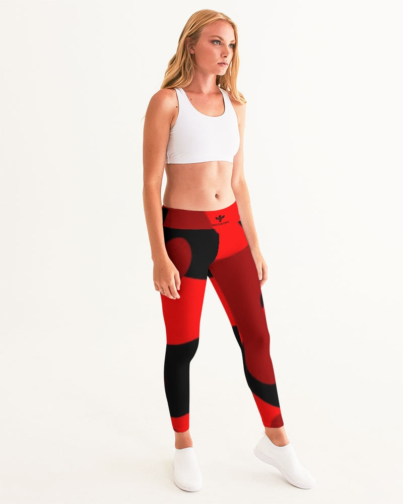 Red Fatigue Women's All-Over Print Yoga Pants