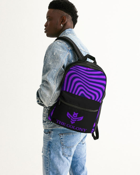 Purple Maze Small Canvas Backpack
