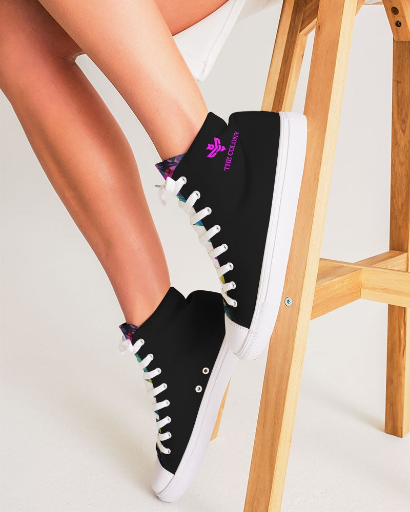 The Colony  Black Graffiti Women's Hightop Canvas Shoe