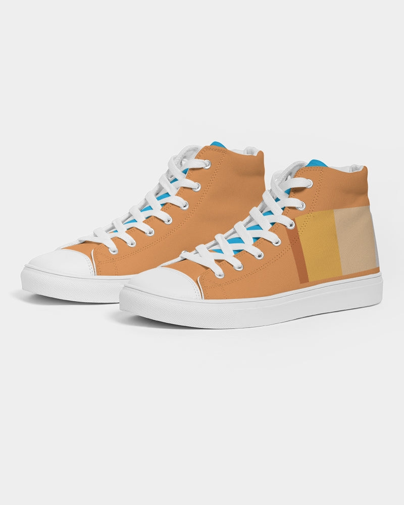 Pastel Orange Vibes Men's Hightop Canvas Shoe