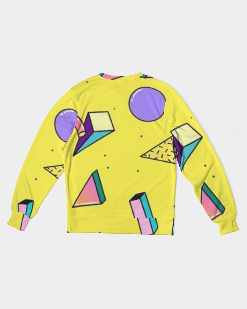 Yellow Geo Men's Classic French Terry Crewneck Pullover