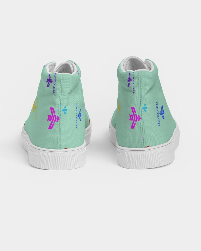 Mint Green Logo Women's Hightop Canvas Shoe