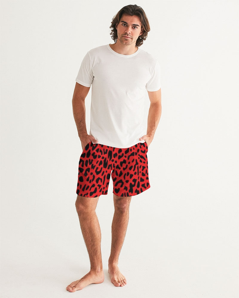 Red Leopard Men's Swim Trunk