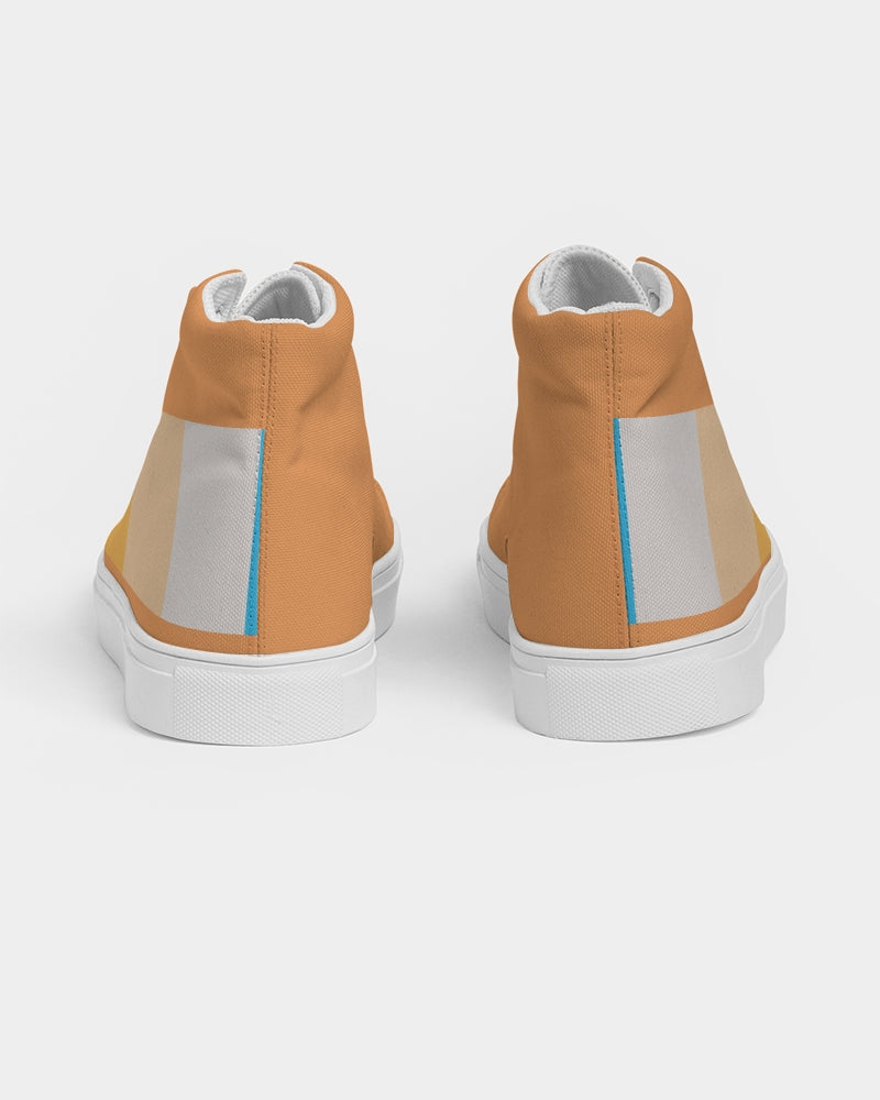 Pastel Orange Vibes Men's Hightop Canvas Shoe
