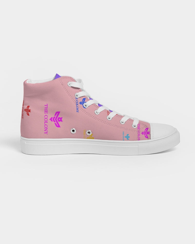 Pink Logo Men's Hightop Canvas Shoe
