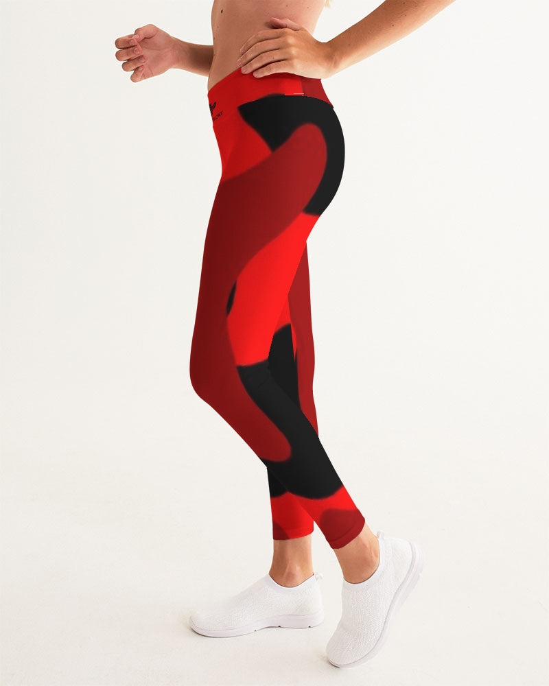Red Fatigue Women's All-Over Print Yoga Pants