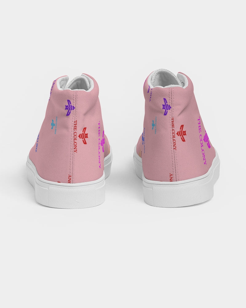 Pink Logo Men's Hightop Canvas Shoe