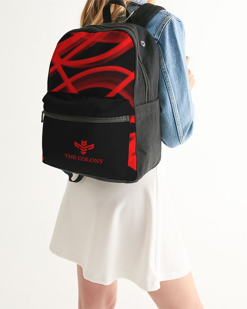 Black and Red Small Canvas Backpack
