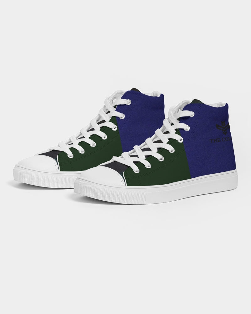 Water and Earth Plaid Men's Hightop Canvas Shoe