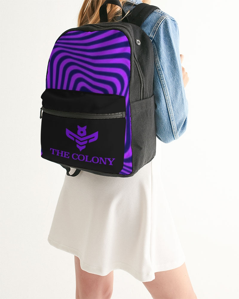 Purple Maze Small Canvas Backpack