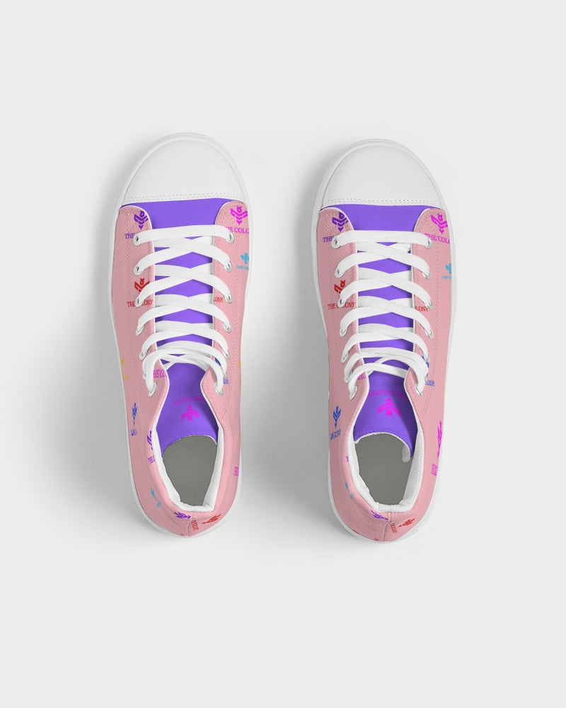 Pink Logo Men's Hightop Canvas Shoe