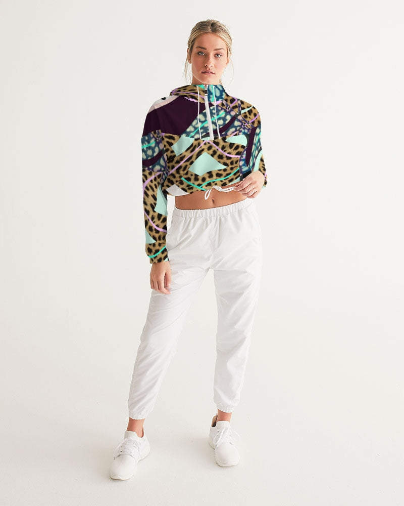 Multi colored 90s Ish Women's Cropped Windbreaker