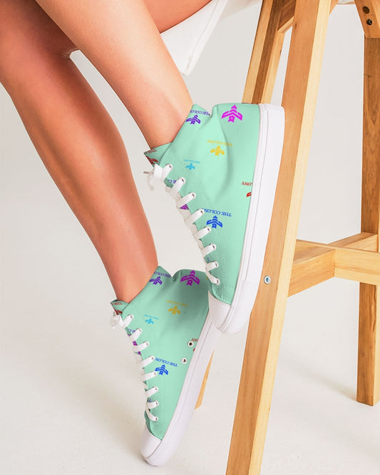 Mint Green Logo Women's Hightop Canvas Shoe