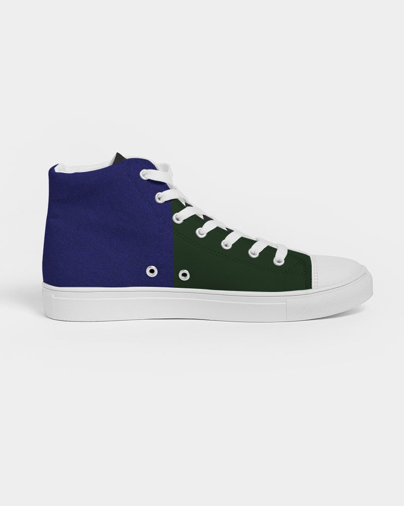 Water and Earth Plaid Men's Hightop Canvas Shoe
