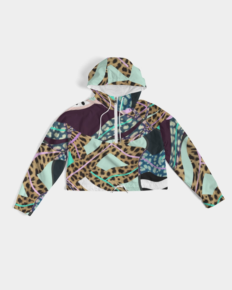 Multi colored 90s Ish Women's Cropped Windbreaker