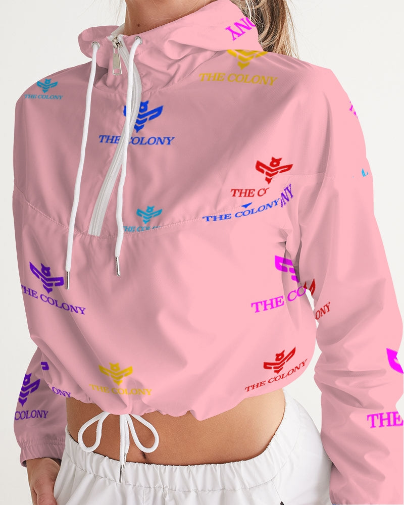 Pink Matter Logo Women's Cropped Windbreaker