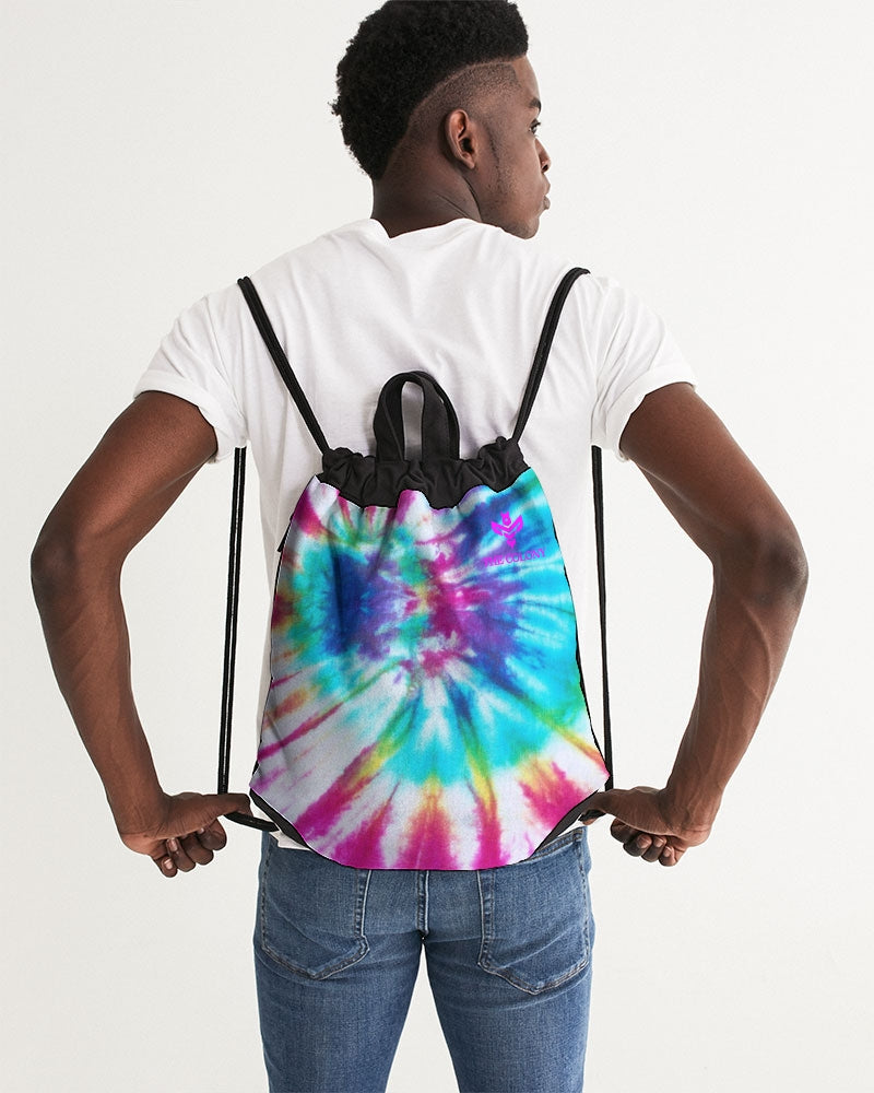 Pink Tie Dye Canvas Drawstring Bag