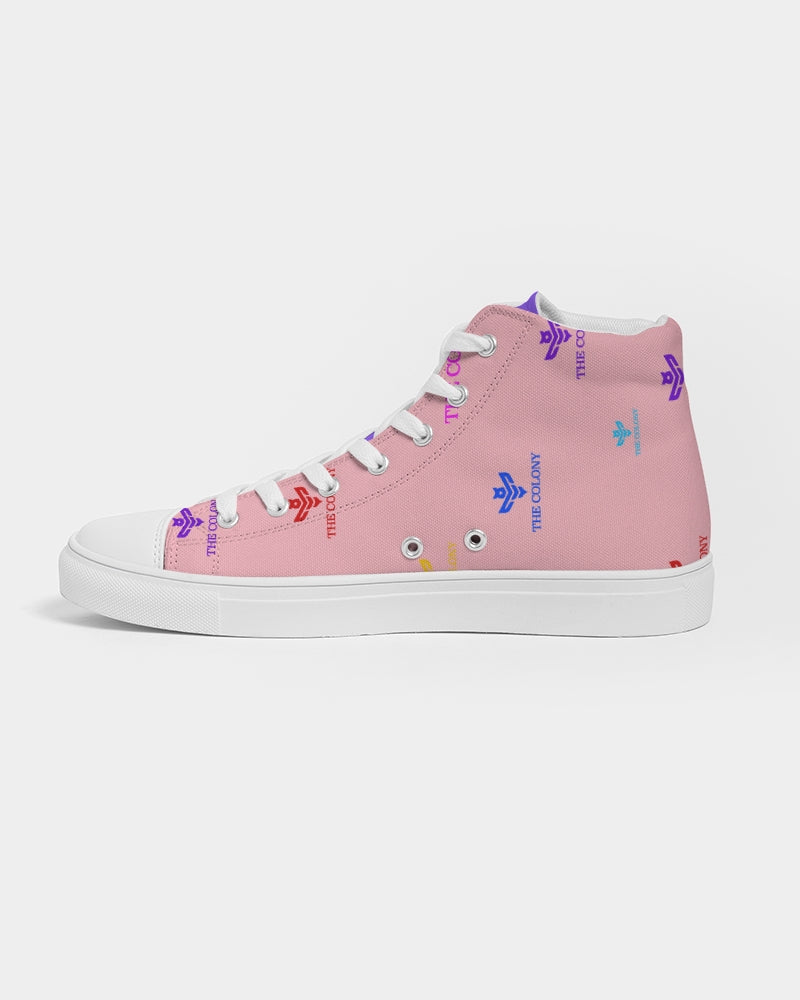 Pink Logo Men's Hightop Canvas Shoe