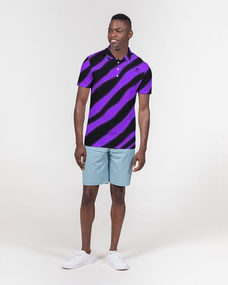 Purple Safari Men's Slim Fit Short Sleeve Polo