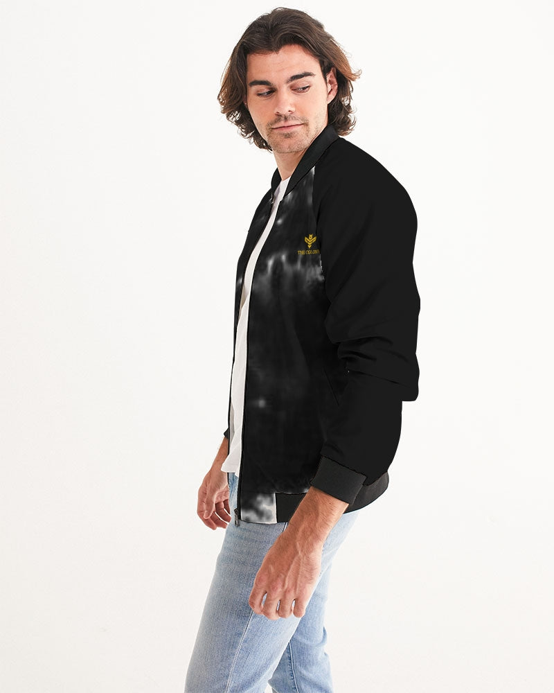 Black and White Tie dye Men's Bomber Jacket