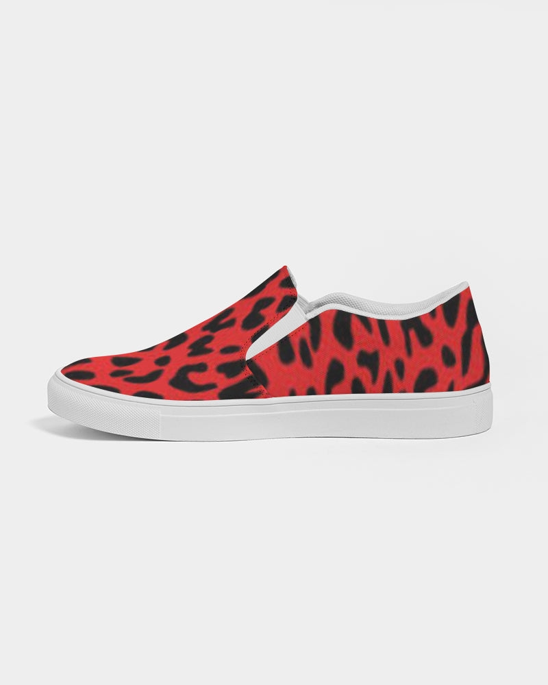 Red Leopard Men's Slip-On Canvas Shoe