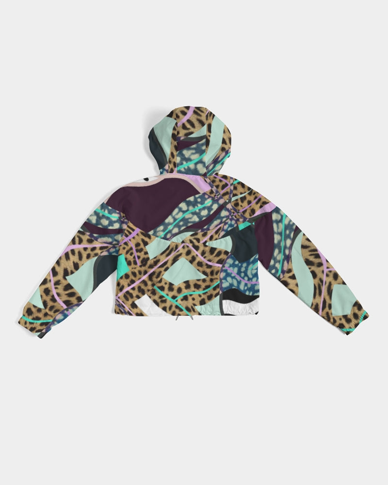 Multi colored 90s Ish Women's Cropped Windbreaker