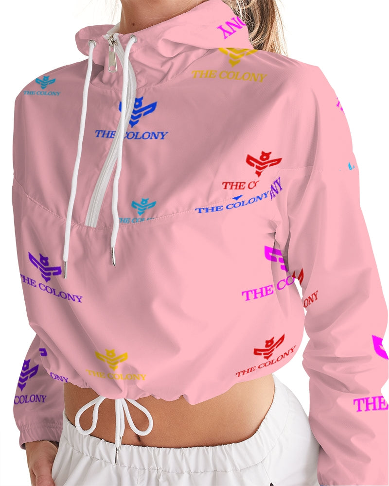 Pink Matter Logo Women's Cropped Windbreaker