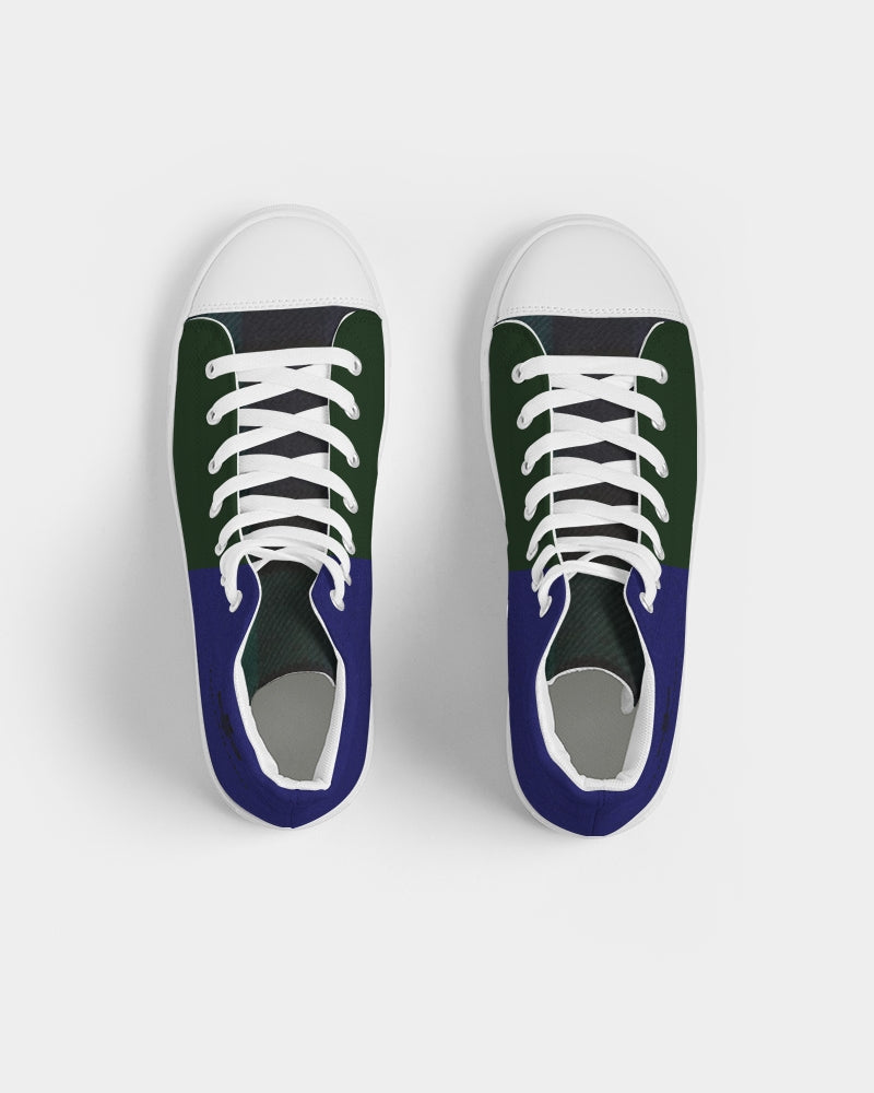 Water and Earth Plaid Men's Hightop Canvas Shoe
