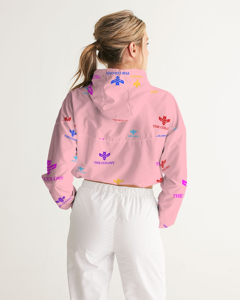 Pink Matter Logo Women's Cropped Windbreaker