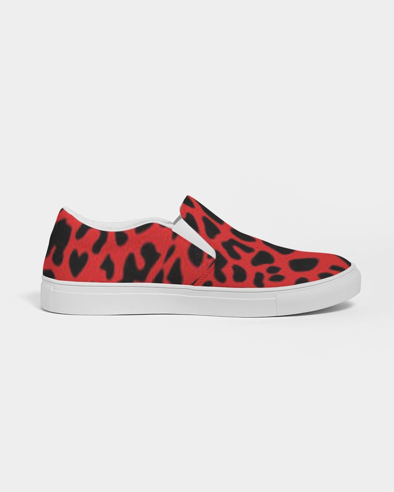 Red Leopard Men's Slip-On Canvas Shoe