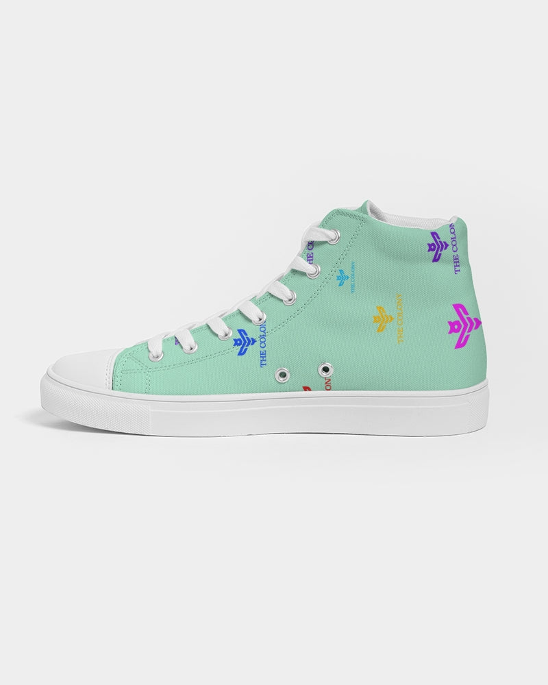 Mint Green Logo Women's Hightop Canvas Shoe