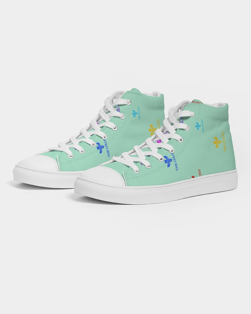 Mint Green Logo Women's Hightop Canvas Shoe