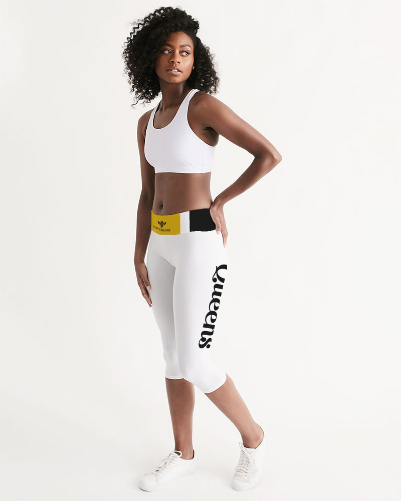 Queens Rule Ish Yoga Pants Women's All-Over Print Mid-Rise Capri