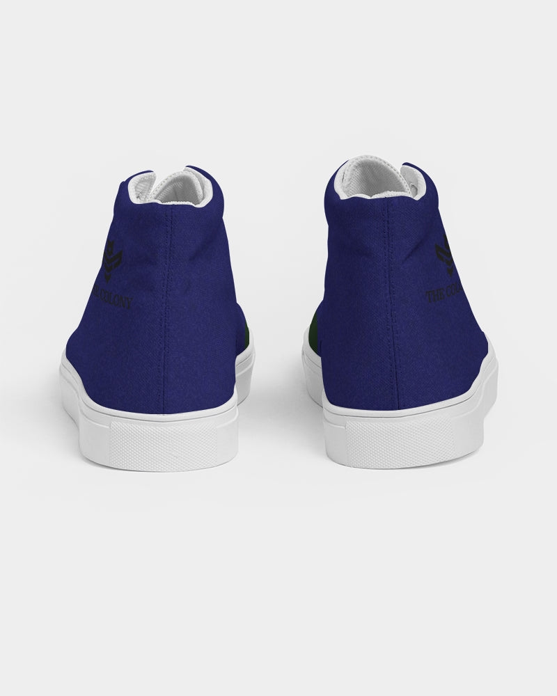 Water and Earth Plaid Men's Hightop Canvas Shoe