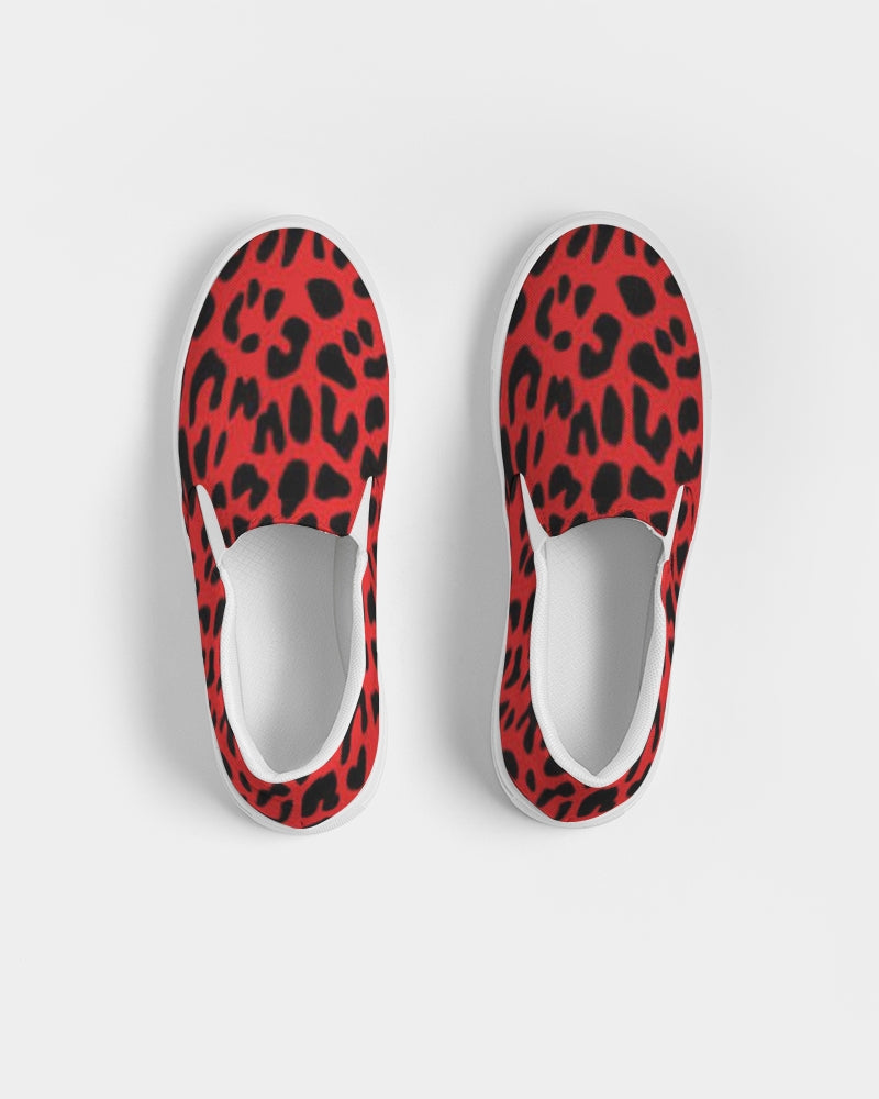 Red Leopard Men's Slip-On Canvas Shoe