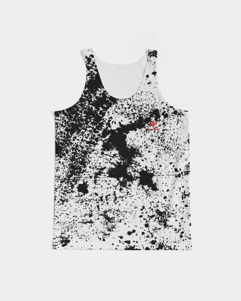White and Black Tie Dye Men's Tank