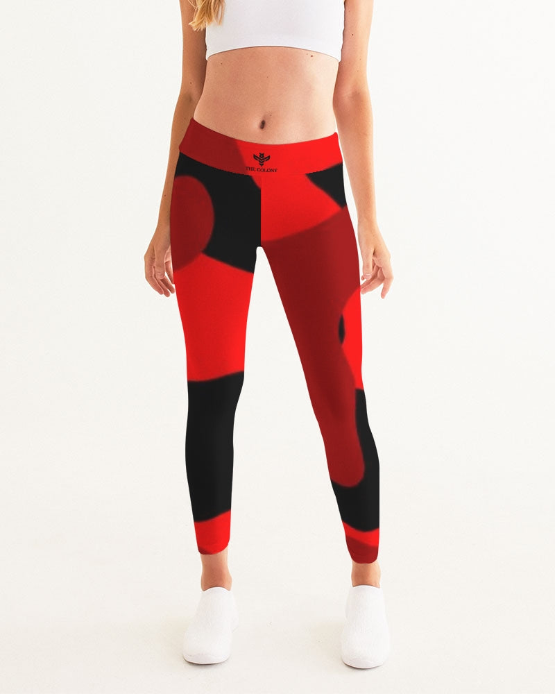 Red Fatigue Women's All-Over Print Yoga Pants