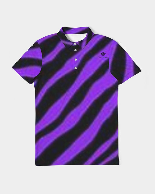 Purple Safari Men's Slim Fit Short Sleeve Polo